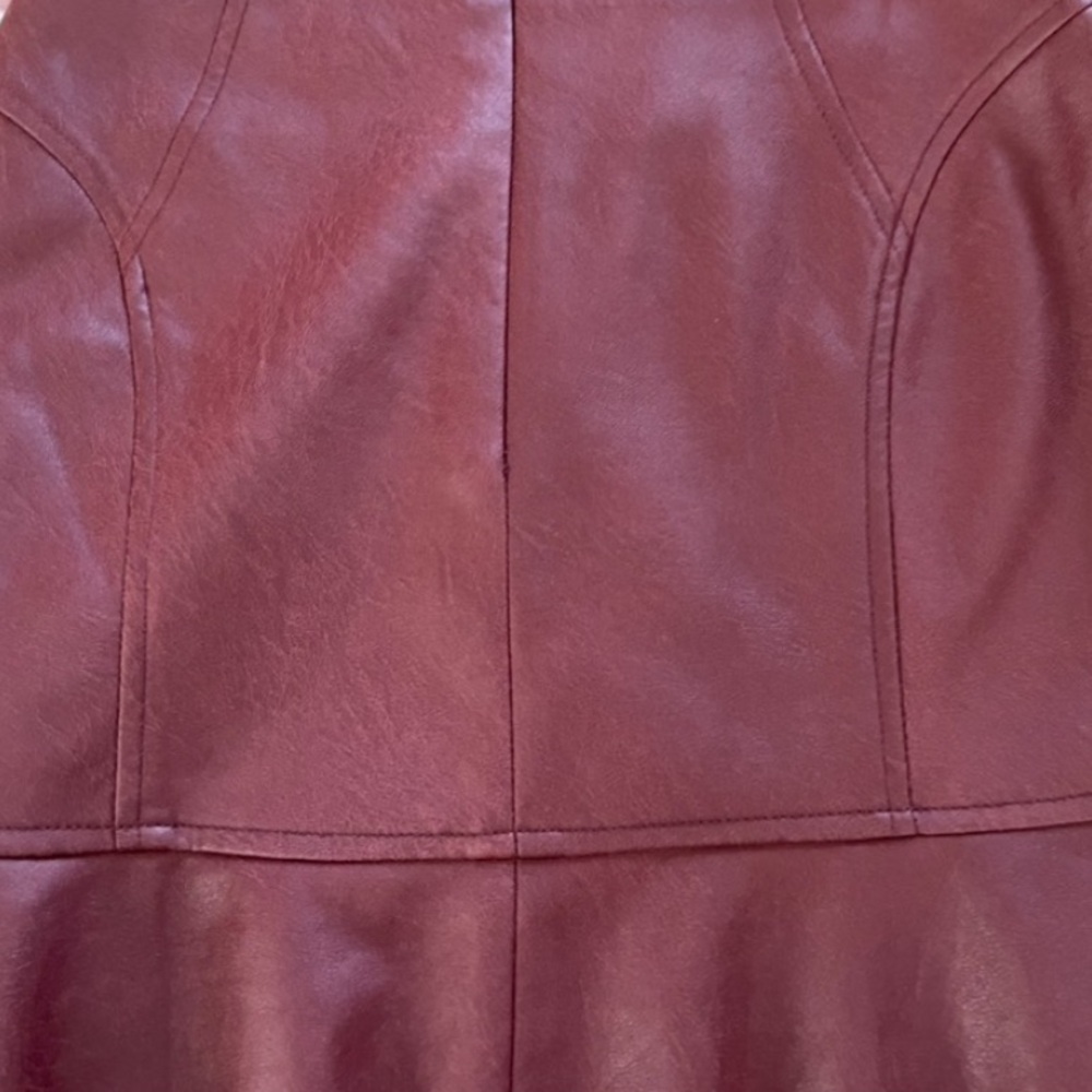 BCBGMAXAZRIA Faux Leather Flounce Mini Skirt - Picture 4 of 4